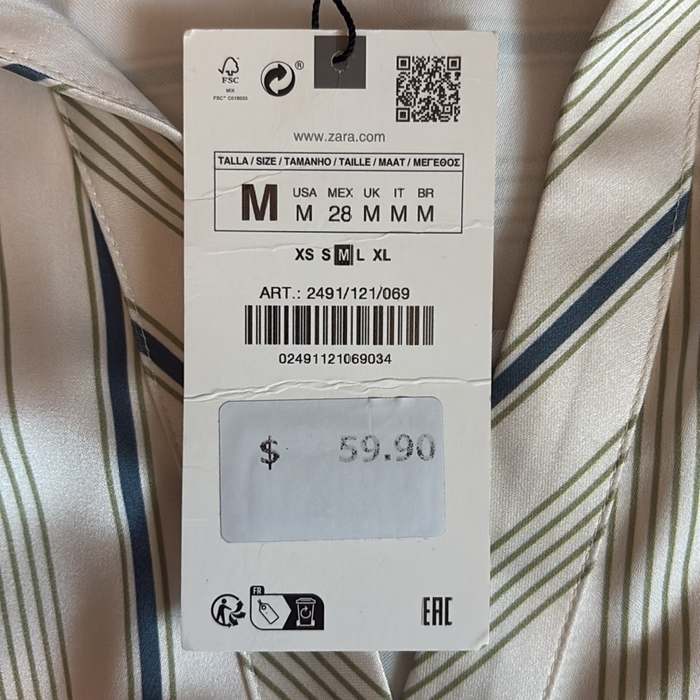 NWT Zara Short Striped Dress Size M - Picture 5 of 8